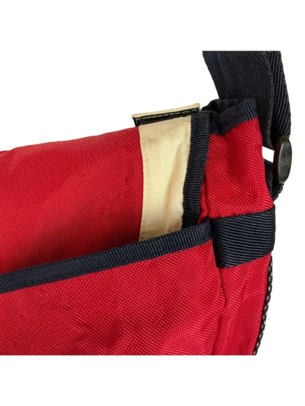 Vintage Tommy Hilfiger Messenger Book Bag Red Blue Spellout Patriotic